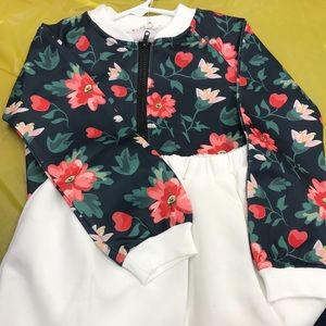 Floral Jacket & White Skirt